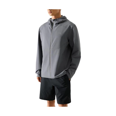 Anta Gray Running Series Hooded Jacket - Waterproof, Windproof, Durable 952435602-2