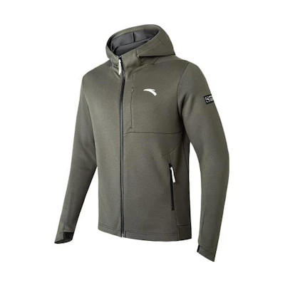 Anta Green Hoodie Jacket with Geometric Logo Design 952217705-3