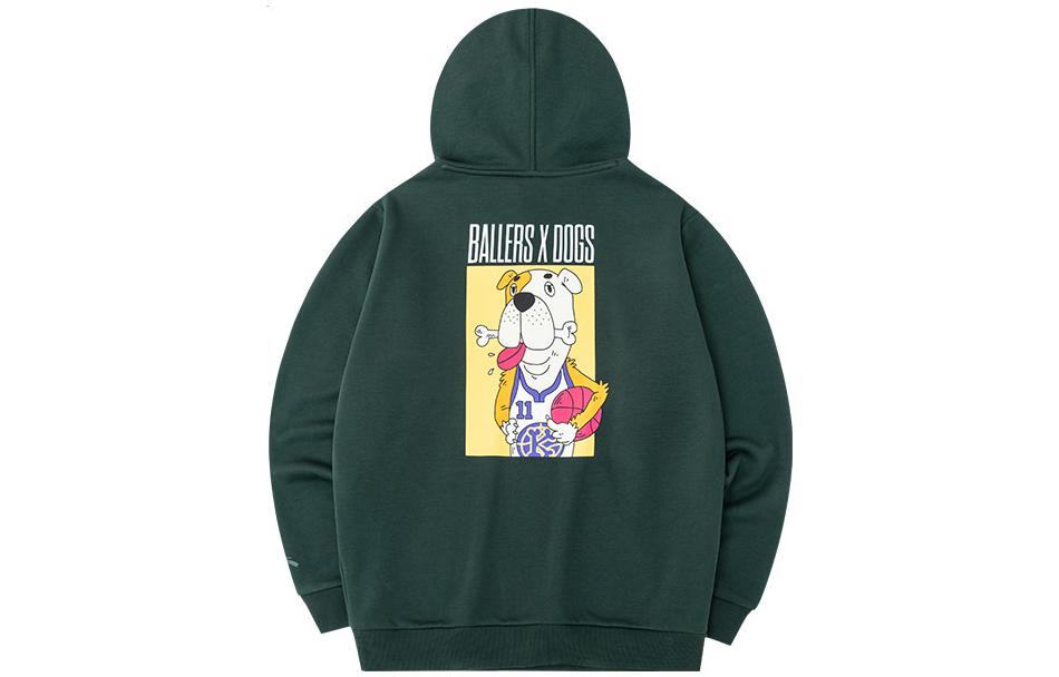 Anta Green Hoodie with Animal Print and Logo - Fleece Lined Long Sleeve 152231713R-7