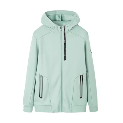 Anta Green Solid Logo Print Zip-Up Hoodie Jacket 152247741-1