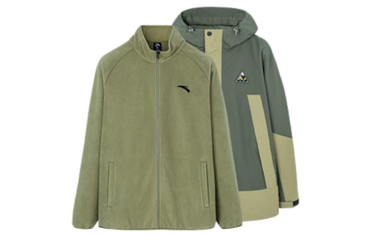 Anta Green Training Series Full-Print 3-in-1 Zip-Up Hooded Jacket 952247670-2