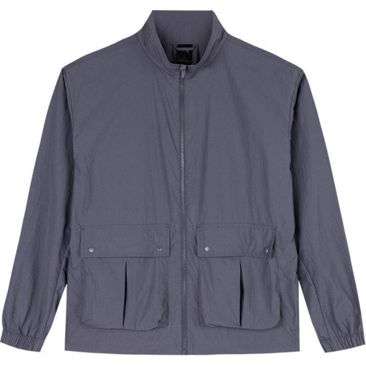 Anta Grey Full-Zip Crewneck Jacket 152438625U-2