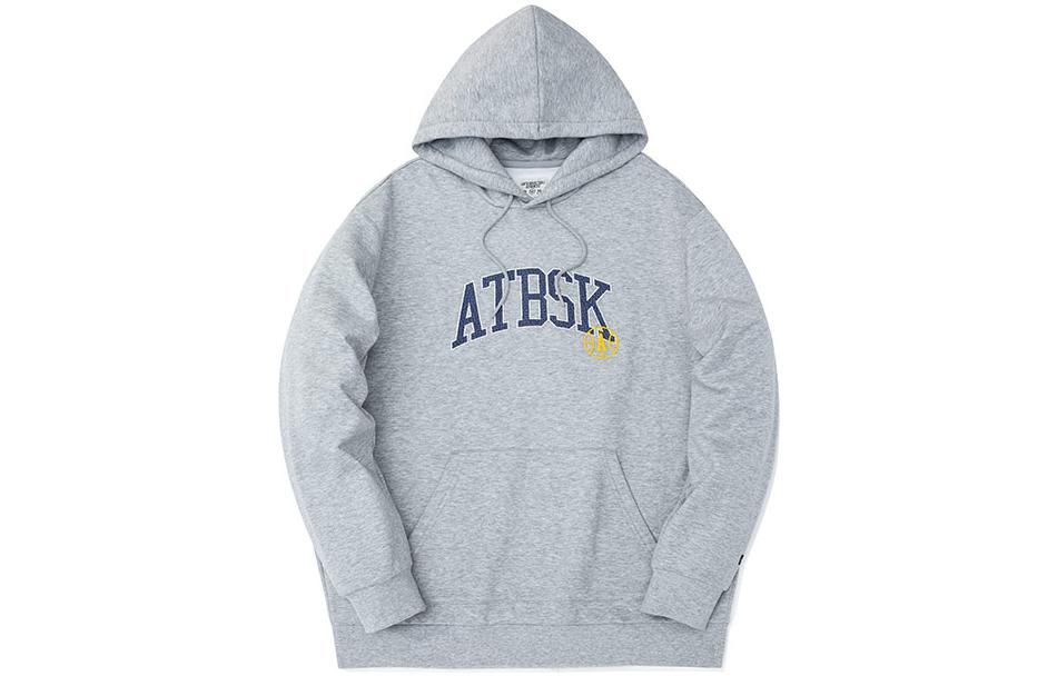Anta Grey Hoodie with Logo Letter Print and Drawstring 952241711-2