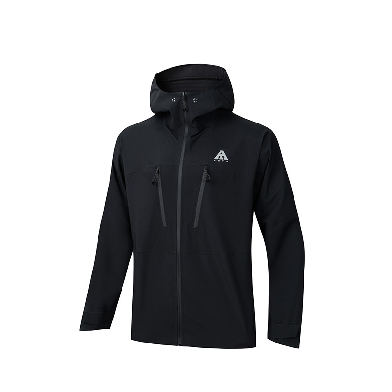 Anta Hard Shell Waterproof Outdoor Jacket - Earth Shell 2 0 Black Hoodie 952437607-5