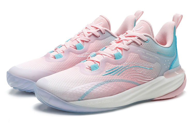 Anta High-Top Basketball 'Pink Blue White' 圖 3
