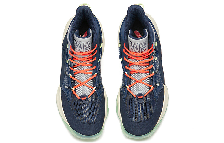 Shop Anta High-Top Retro Basket ''Blu'' 91911122-3