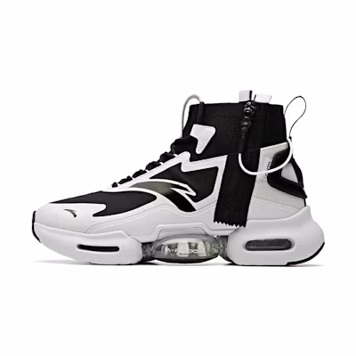 Anta High-Top Running Shoe 'Black and White'