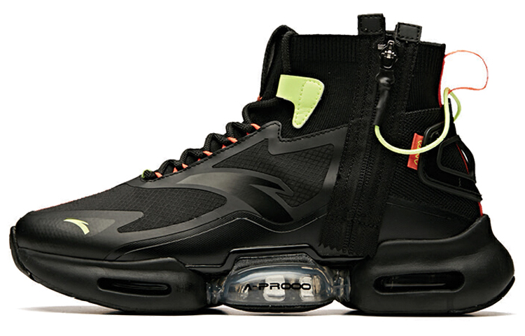 Anta High-Top Running Shoes 'Black Orange' 91945500-4