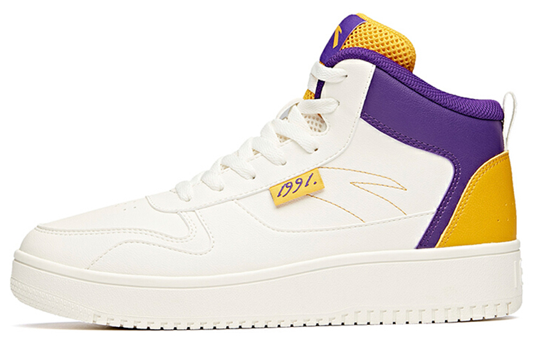Anta High-Top Skateboard Sneakers 'White Purple Yellow' 912228010-11
