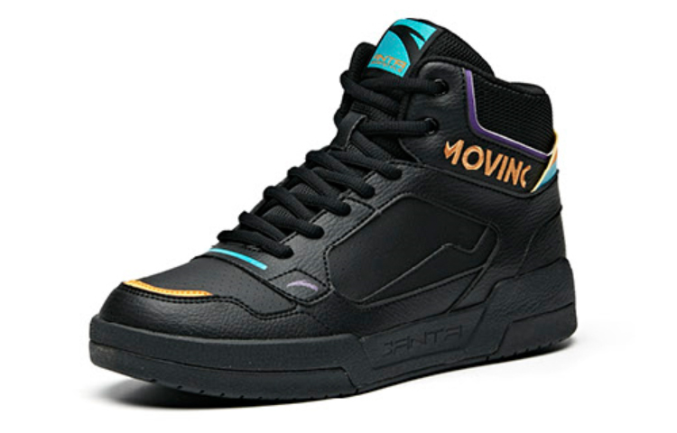 Lookbook Anta安踏 高筒 板鞋 男款 黑橙