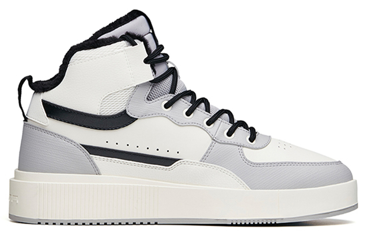 Order 安踏 加棉 耐磨防滑 高幫 板鞋 男款 白灰