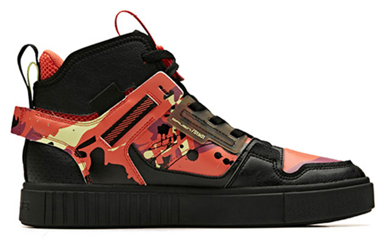 Anta High-Top Sneakers 'Black Red Camo' 圖 2