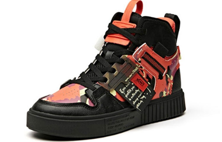 Anta High-Top Sneakers 'Black Red Camo' 圖 3