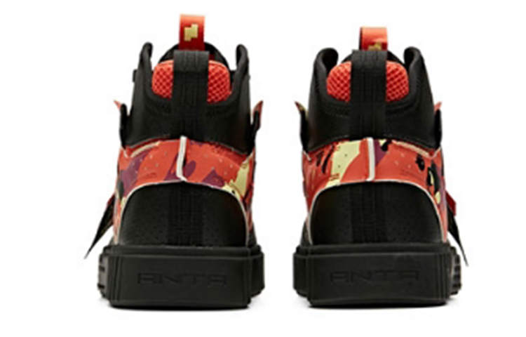 Anta High-Top Sneakers 'Black Red Camo' 圖 4