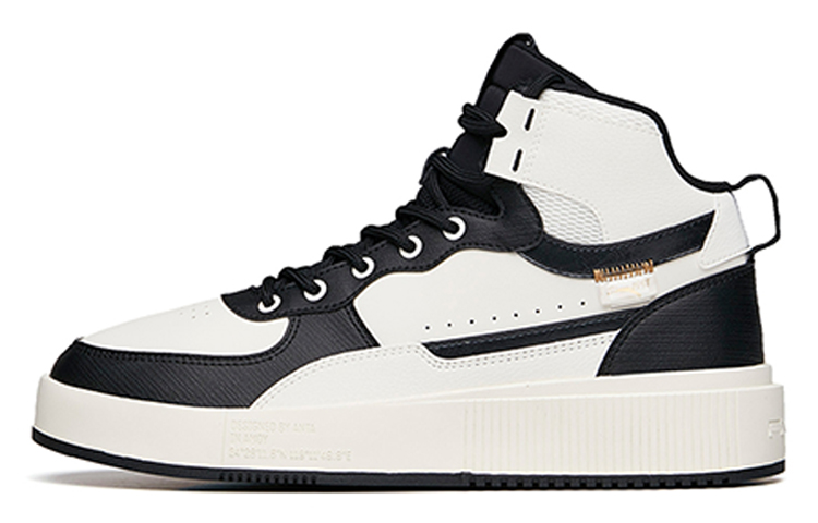 Anta High-Top Thick-Sole Skate Shoes 'White Black'