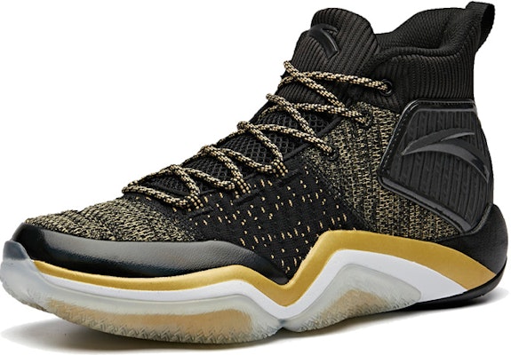 Anta High Top Basketball Shoes 'Black Gold Yellow' 11911609-6 Lookbook Anta High Top Basketball Shoes 'Black Gold Yellow' 11911609-6