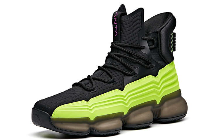 Anta High Top Basketball Shoes 'Black Green' 圖 3