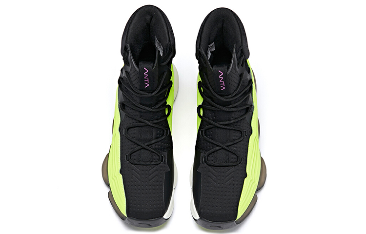 Anta High Top Basketball Shoes 'Black Green' 圖 4
