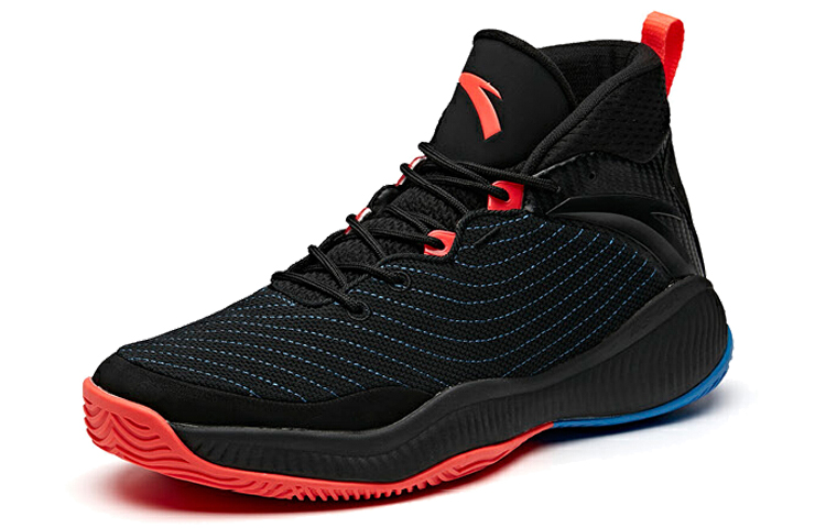 Lookbook Anta安踏 高筒 籃球鞋 男款 黑紅