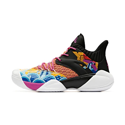 Anta Mid Top Basketball Shoes 'Black Orange Yellow'
