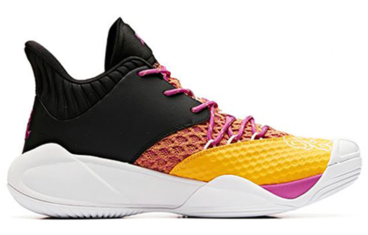 Anta Mid Top Basketball Shoes 'Black Orange Yellow' 圖 2