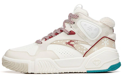 Anta High-Top Basketball Shoes 'Flame Christmas' White Grey