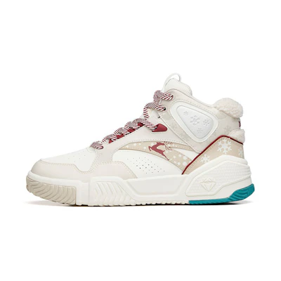 Anta High-Top Basketball Shoes 'Flame Christmas' White Grey