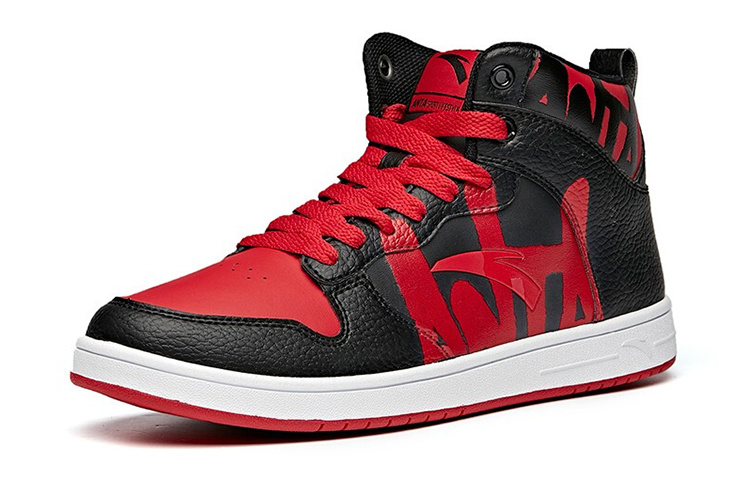 Anta High-Top Skate Shoe 'Black Red White' 圖 2