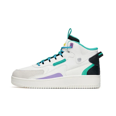 Anta High-Top Sneakers 'White Black Green'