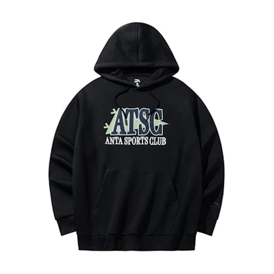 Anta Hoodie Black with Letter Print - Lifestyle Series 152438703-3