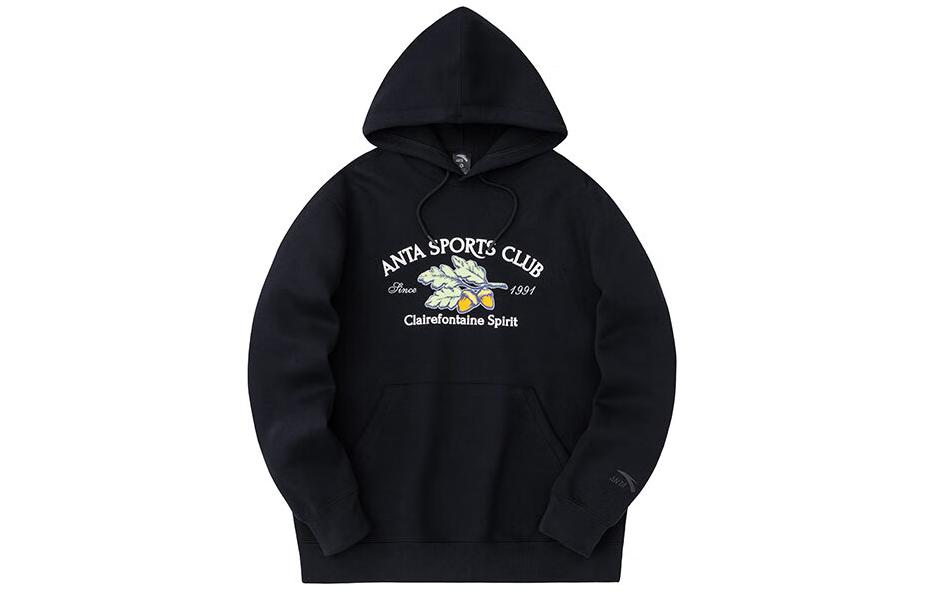 Anta Hoodie Loose Fit Hand-Drawn Letter Design - Basic Black (Lifestyle Series) 152418733-3