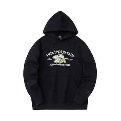 Anta Hoodie Loose Fit Hand-Drawn Letter Design - Basic Black (Lifestyle Series) 152418733-3