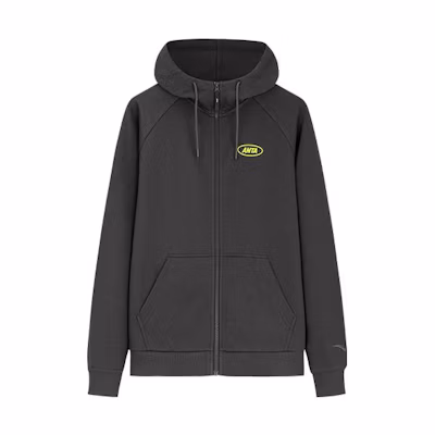 Anta Hoodie Unisex Dark Gray - Zippered Casual Series 972338720-5