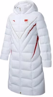 Anta Hype Series Unisex Long Down Jacket with Hooded Zip Design - Pure White 452210733-1 Anta Hype Series Unisex Long Down Jacket with Hooded Zip Design - Pure White 452210733-1