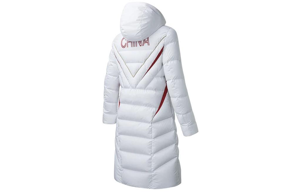 Lookbook Anta Hype Series Unisex Long Down Jacket with Hooded Zip Design - Pure White 452210733-1