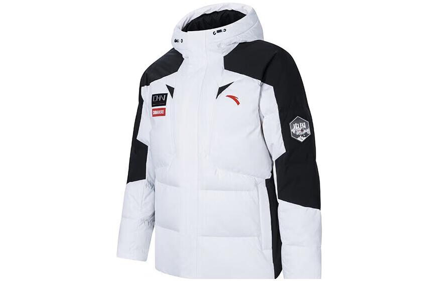 Anta Ice Armor  Short Hooded Down Jacket Snowflake White. 152347946-1