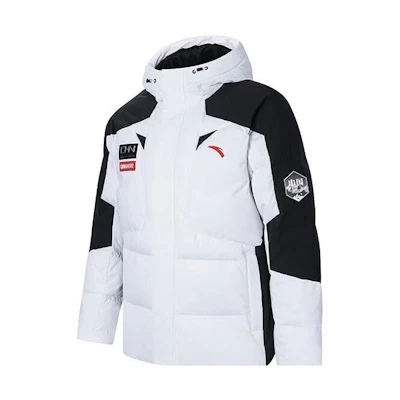 Anta Ice Armor Short Hooded Down Jacket Snowflake White. 152347946-1