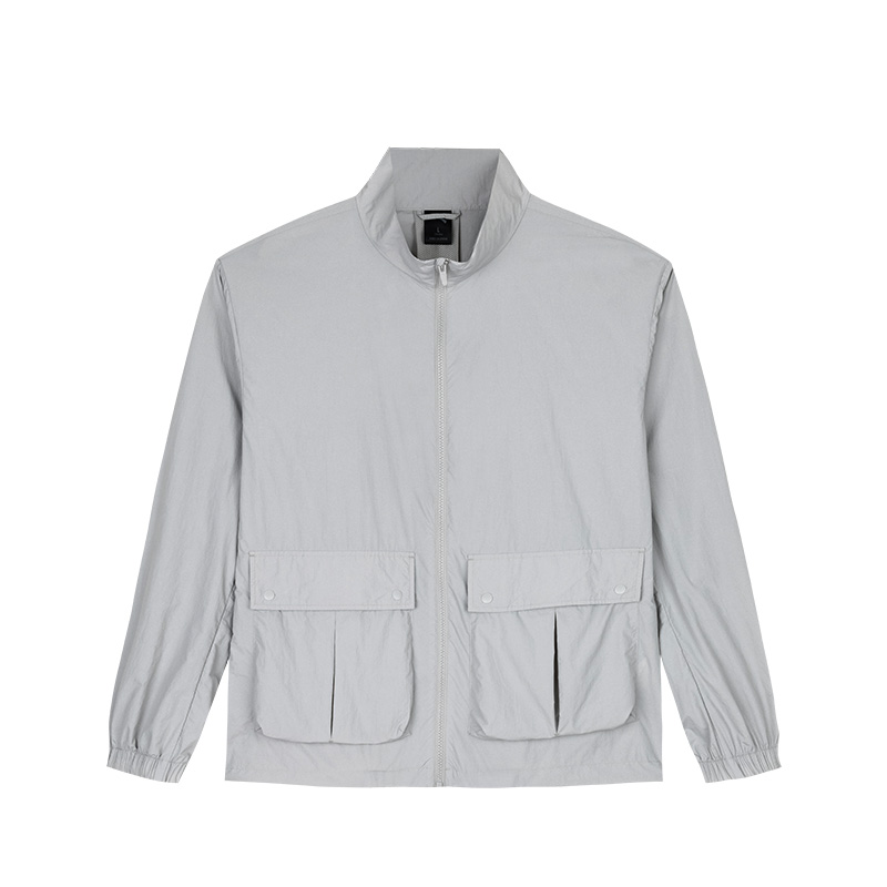 Anta Iron Gray Zip-Up Track Jacket Lightweight & Breathable 152438625U-5