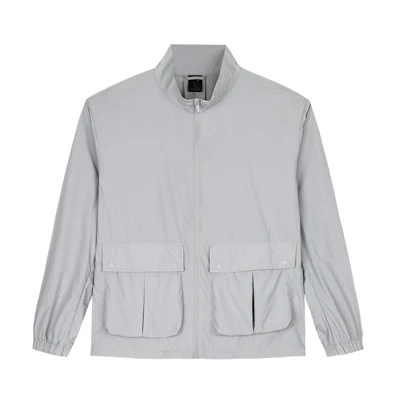 Anta Iron Gray Zip-Up Track Jacket Lightweight & Breathable 152438625U-5