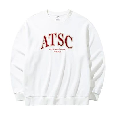 Anta Ivory White Crewneck Sweatshirt - Comfort Casual Lifestyle Series 952438706-1