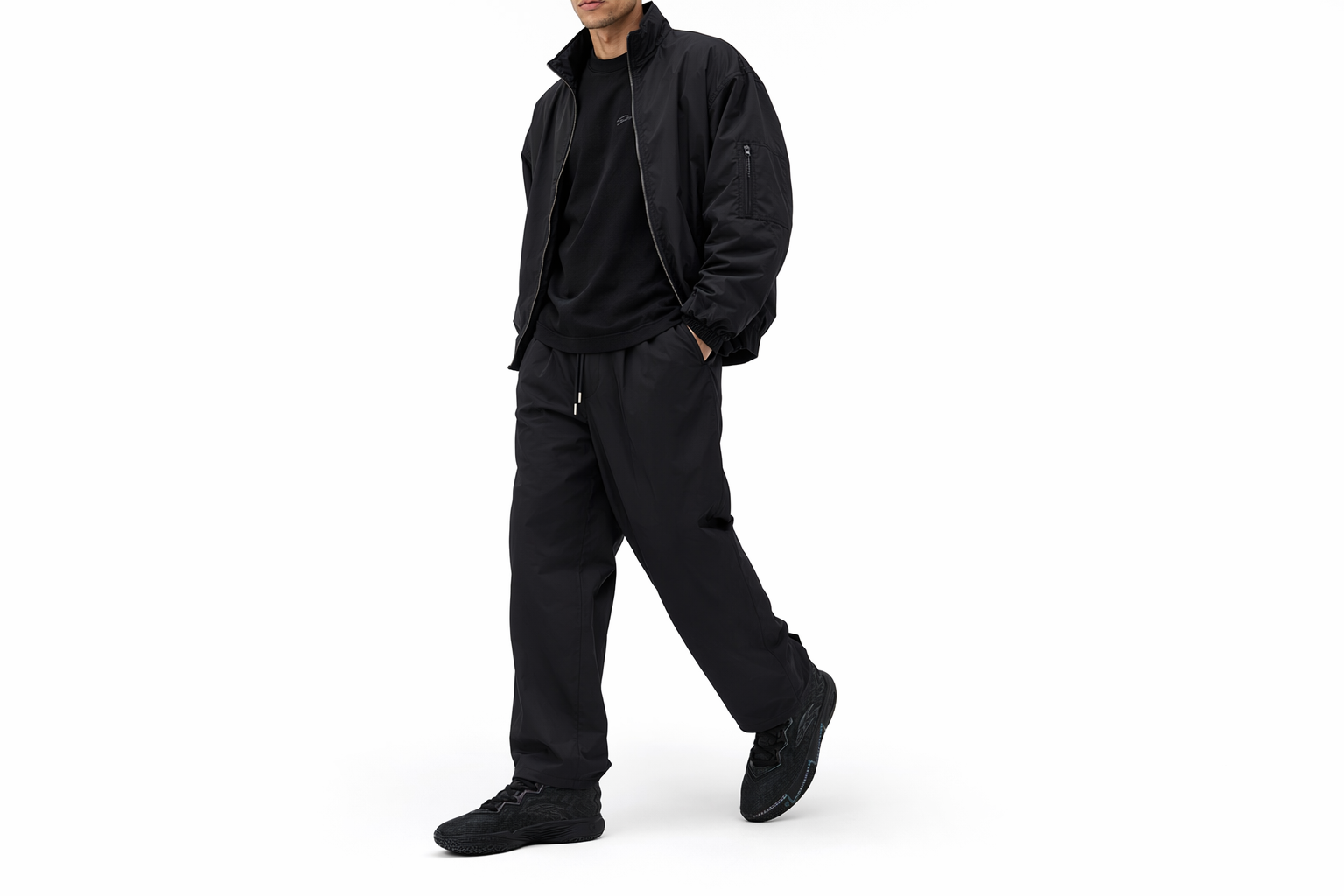 Order Anta Kai 2 ''Triple Black'' Lelaki Kasut Hitam Moden. 112531111S-3/8125C1111S-3