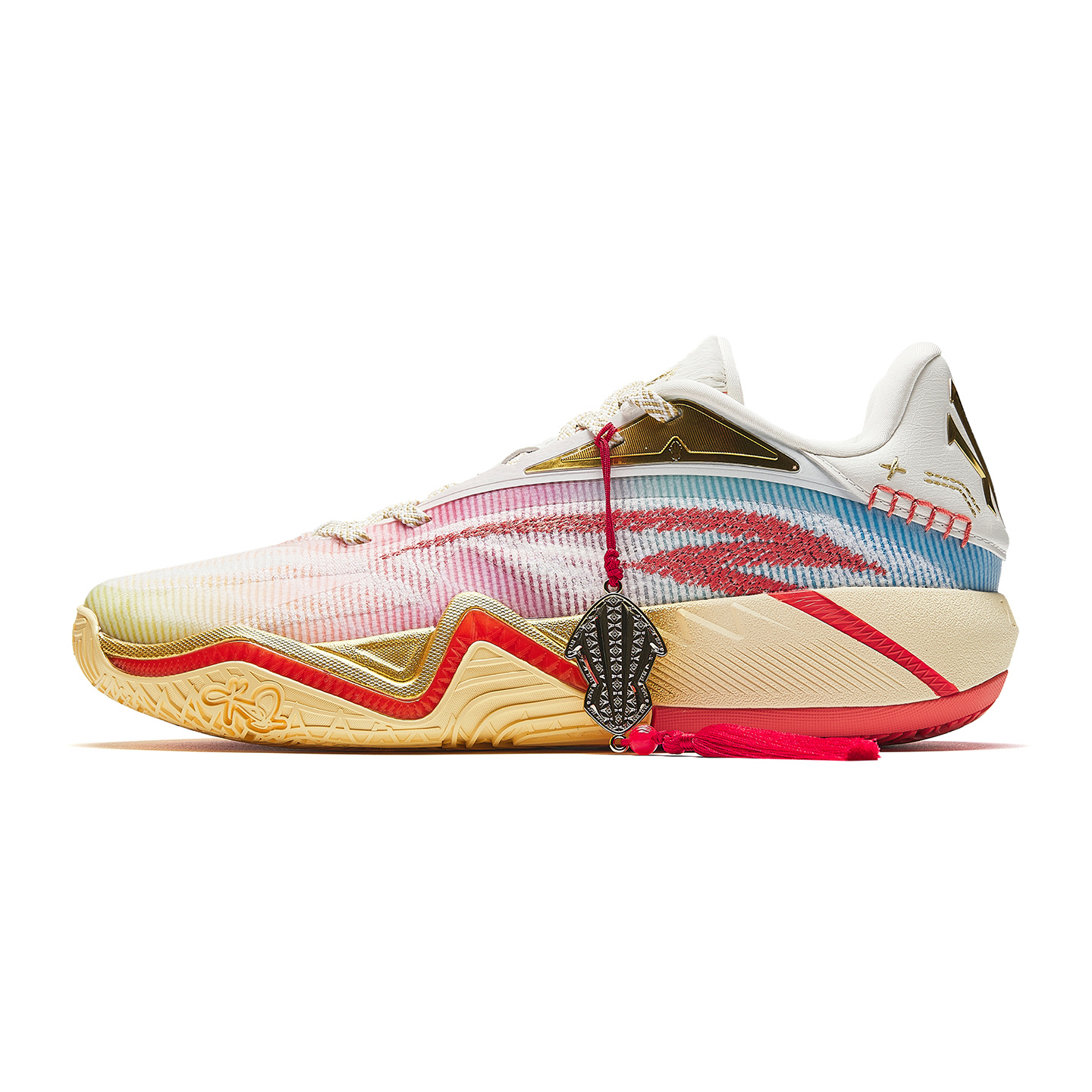 Anta KAI 3 "Qi Ji" Low Basketball Shoes White Pink Blue Performance Sneakers 112621102-3