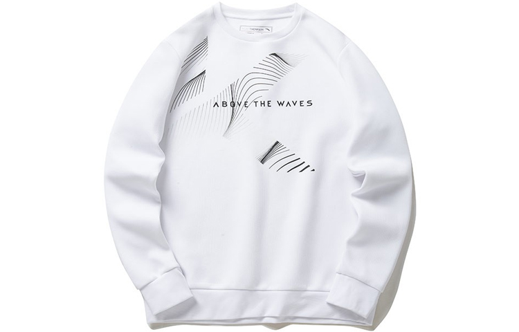 Anta Klay Thompson KT Basketball Series Letter Print White Pullover Sweatshirt Men 152211716-1