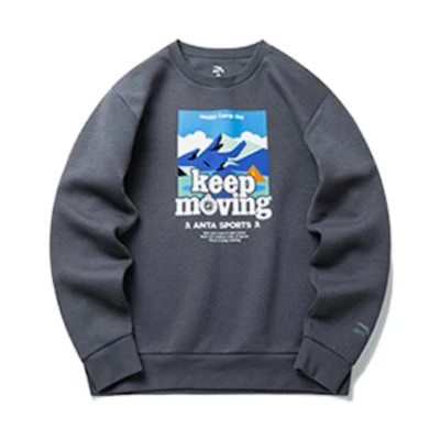 Anta KM Series Grey Crewneck Pullover Sweatshirt 5698163-2