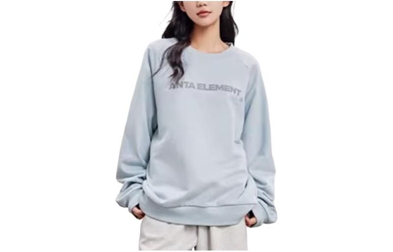 Anta Knit Pullover Long-Sleeve Sweatshirt Light Blue AC5610-3