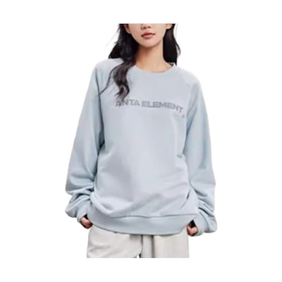 Anta Knit Pullover Long-Sleeve Sweatshirt Light Blue AC5610-3