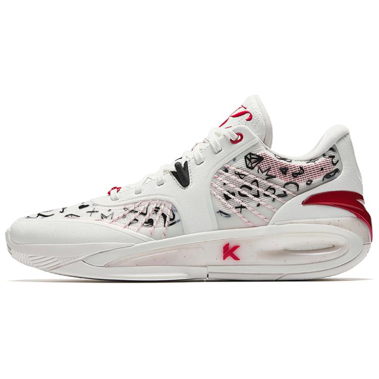 Anta KT10 Mid-Top Basketball Shoes White/Red - Comfort & Traction. 112511101-1