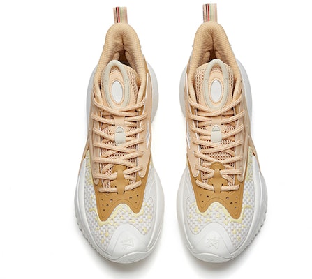 Anta Shock The Game 5.0 Crazy Tide 3.0 High Basketball Shoes 'White Tan' 112131601S-4 Lookbook Anta Shock The Game 5.0 Crazy Tide 3.0 High Basketball Shoes 'White Tan' 112131601S-4