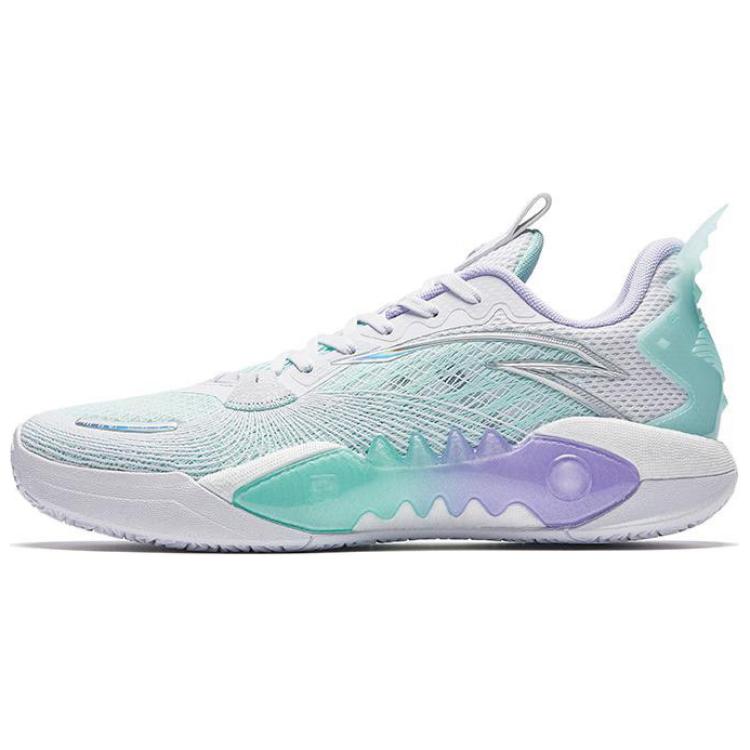 Anta KT5 Team Low Basketball Shoes - Lightweight, Cushioned, White/Purple/Green 112421606S-6