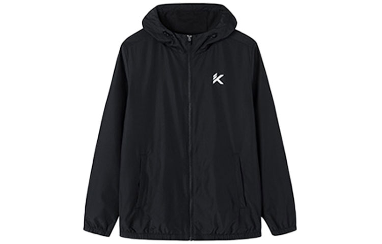 Anta KT Basketball Series Black Hooded Jacket 152131601-4